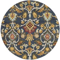 BLOSSOM, NAVY / MULTI, 6' X 6' Round, Area Rug, BLM402A-6R