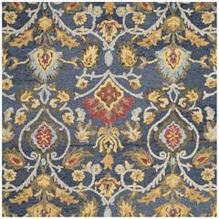 BLOSSOM, NAVY / MULTI, 6' X 6' Square, Area Rug, BLM402A-6SQ