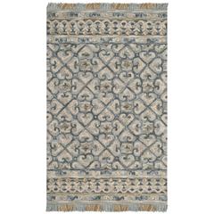 BLOSSOM, LIGHT BEIGE / BLUE, 5' X 8', Area Rug