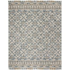 BLOSSOM, LIGHT BEIGE / BLUE, 8' X 10', Area Rug