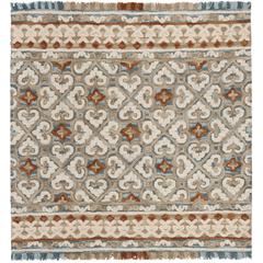 BLOSSOM, IVORY / BLUE, 6' X 6' Square, Area Rug, BLM420B-6SQ