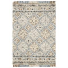 BLOSSOM, BEIGE / LIGHT BLUE, 4' X 6', Area Rug