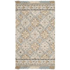 BLOSSOM, BEIGE / LIGHT BLUE, 5' X 8', Area Rug