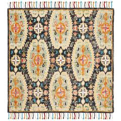 BLOSSOM, CHARCOAL / GOLD, 6' X 6' Square, Area Rug