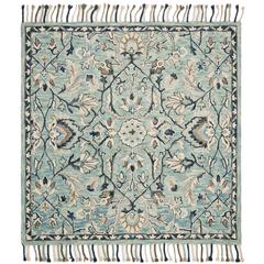 BLOSSOM, BLUE / IVORY, 6' X 6' Square, Area Rug, BLM457M-6SQ