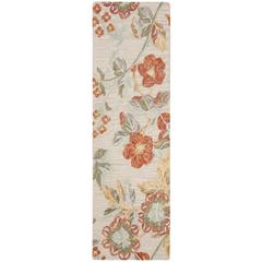 BLOSSOM, GREY / RED, 2'-3" X 8', Area Rug