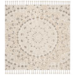 BLOSSOM, IVORY / TAUPE, 6' X 6' Square, Area Rug