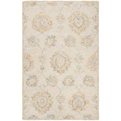 BLOSSOM, BEIGE / SAGE, 4' X 6', Area Rug