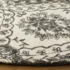 BLOSSOM, CHARCOAL / IVORY, 6' X 6' Round, Area Rug, BLM601H-6R