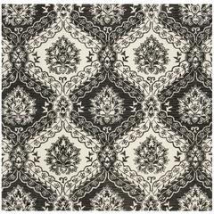 BLOSSOM, CHARCOAL / IVORY, 6' X 6' Square, Area Rug, BLM601H-6SQ