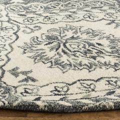 BLOSSOM, BLUE / IVORY, 6' X 6' Round, Area Rug, BLM601M-6R