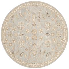 BLOSSOM, SLATE / BEIGE, 6' X 6' Round, Area Rug