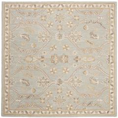 BLOSSOM, SLATE / BEIGE, 6' X 6' Square, Area Rug