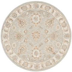 BLOSSOM, AQUA / IVORY, 6' X 6' Round, Area Rug