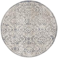 BRENTWOOD, LIGHT GREY / BLUE, 6'-7" X 6'-7" Round, Area Rug, BNT810G-7R