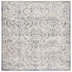 BRENTWOOD, LIGHT GREY / BLUE, 6'-7" X 6'-7" Square, Area Rug, BNT810G-7SQ