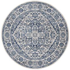 BRENTWOOD, NAVY / LIGHT GREY, 6'-7" X 6'-7" Round, Area Rug, BNT832M-7R