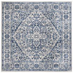BRENTWOOD, NAVY / LIGHT GREY, 6'-7" X 6'-7" Square, Area Rug, BNT832M-7SQ