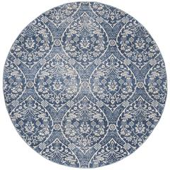 BRENTWOOD, NAVY / LIGHT GREY, 6'-7" X 6'-7" Round, Area Rug, BNT860M-7R