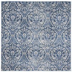 BRENTWOOD, NAVY / LIGHT GREY, 6'-7" X 6'-7" Square, Area Rug, BNT860M-7SQ