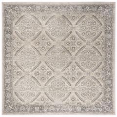 BRENTWOOD, CREAM / GREY, 6'-7" X 6'-7" Square, Area Rug, BNT863B-7SQ