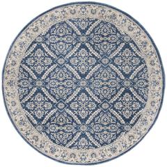 BRENTWOOD, NAVY / CREME, 6'-7" X 6'-7" Round, Area Rug, BNT863N-7R