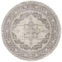 BRENTWOOD, CREAM / GREY, 6'-7" X 6'-7" Round, Area Rug, BNT865B-7R