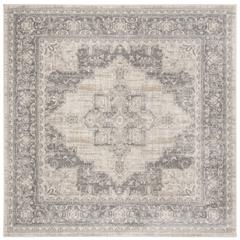 BRENTWOOD, CREAM / GREY, 6'-7" X 6'-7" Square, Area Rug, BNT865B-7SQ