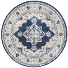 BRENTWOOD, NAVY / CREME, 6'-7" X 6'-7" Round, Area Rug, BNT865N-7R