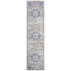 BRENTWOOD, LIGHT GREY / BLUE, 2' X 12', Area Rug, BNT867G-212