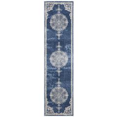 BRENTWOOD, NAVY / LIGHT GREY, 2' X 8', Area Rug, BNT867M-28
