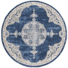 BRENTWOOD, NAVY / LIGHT GREY, 6'-7" X 6'-7" Round, Area Rug, BNT867M-7R