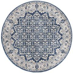 BRENTWOOD, NAVY / LIGHT GREY, 6'-7" X 6'-7" Round, Area Rug, BNT869M-7R
