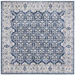 BRENTWOOD, NAVY / LIGHT GREY, 6'-7" X 6'-7" Square, Area Rug, BNT869M-7SQ