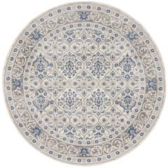 BRENTWOOD, LIGHT GREY / BLUE, 6'-7" X 6'-7" Round, Area Rug, BNT870G-7R