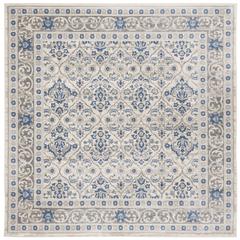 BRENTWOOD, LIGHT GREY / BLUE, 6'-7" X 6'-7" Square, Area Rug, BNT870G-7SQ