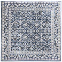 BRENTWOOD, NAVY / LIGHT GREY, 6'-7" X 6'-7" Square, Area Rug, BNT870M-7SQ