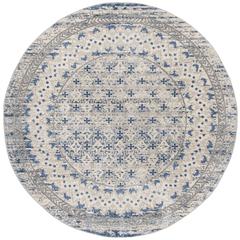 BRENTWOOD, LIGHT GREY / BLUE, 6'-7" X 6'-7" Round, Area Rug, BNT899G-7R