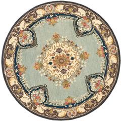 BERGAMA, LIGHT BLUE / IVORY, 4' X 4' Round, Area Rug, BRG141A-4R