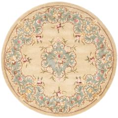 BERGAMA, IVORY / LIGHT BLUE, 4' X 4' Round, Area Rug
