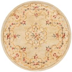 BERGAMA, LIGHT GREEN / BEIGE, 4' X 4' Round, Area Rug