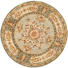 BERGAMA, LIGHT BLUE / IVORY, 4' X 4' Round, Area Rug, BRG174A-4R