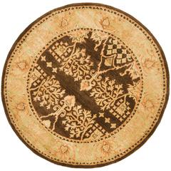 BERGAMA, BROWN / GREEN, 4' X 4' Round, Area Rug