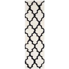 SG-BSG-Barcelona Shag, IVORY / BLACK, 2'-3" X 8', Area Rug, BSG319C-28