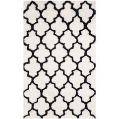 SG-BSG-Barcelona Shag, IVORY / BLACK, 5' X 8', Area Rug, BSG319C-5