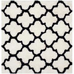 SG-BSG-Barcelona Shag, IVORY / BLACK, 5' X 5' Square, Area Rug, BSG319C-5SQ
