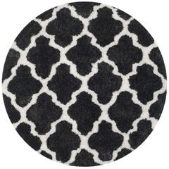 SG-BSG-Barcelona Shag, GRAPHITE / IVORY, 5' X 5' Round, Area Rug, BSG319D-5R