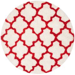 SG-BSG-Barcelona Shag, IVORY / RUST, 5' X 5' Round, Area Rug, BSG319E-5R