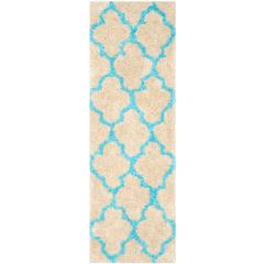 SG-BSG-Barcelona Shag, CREAM / BLUE, 2'-3" X 7', Area Rug