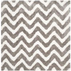 SG-BSG-Barcelona Shag, IVORY / SILVER, 5' X 5' Square, Area Rug, BSG320A-5SQ